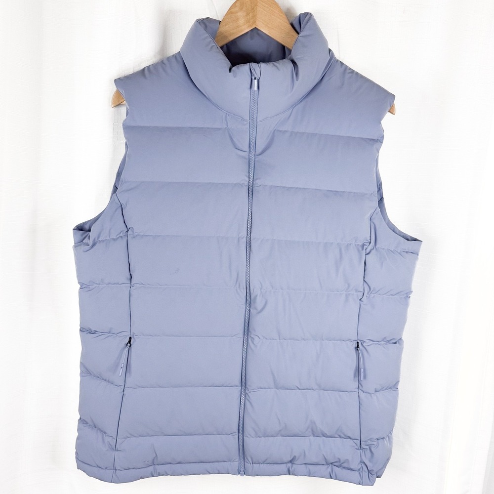 Eddie Bauer Down Puffer Vest Women TXL Tall Blue 650 Fill Quilted Gorpcorp NWT